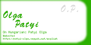 olga patyi business card